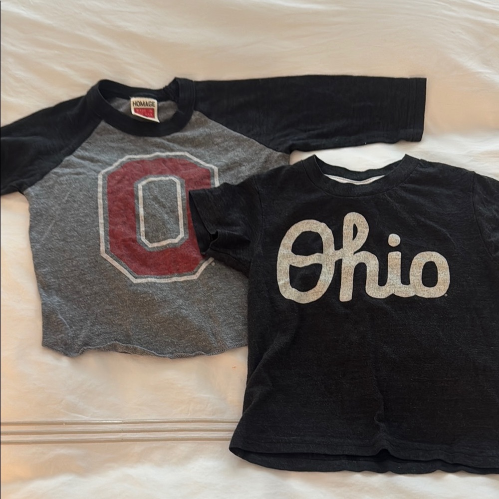 Kids Ohio State Homage T-Shirts - Black and Gray - 2T